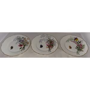 Vintage‎ Haviland & Co M.B. China Plates Floral Butterfly Design Fine Porcelain